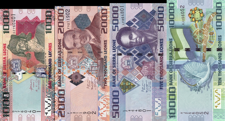 P30b,31,32,33a Sierra Leone - 1000 till 10.000 Leones